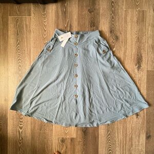 Vintage style blue midi skirt